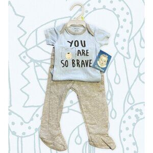 Gerber Baby Boys' 2-Piece Sleep 'N Play, Blue Onesies, Gray Pant- 0-3 Months